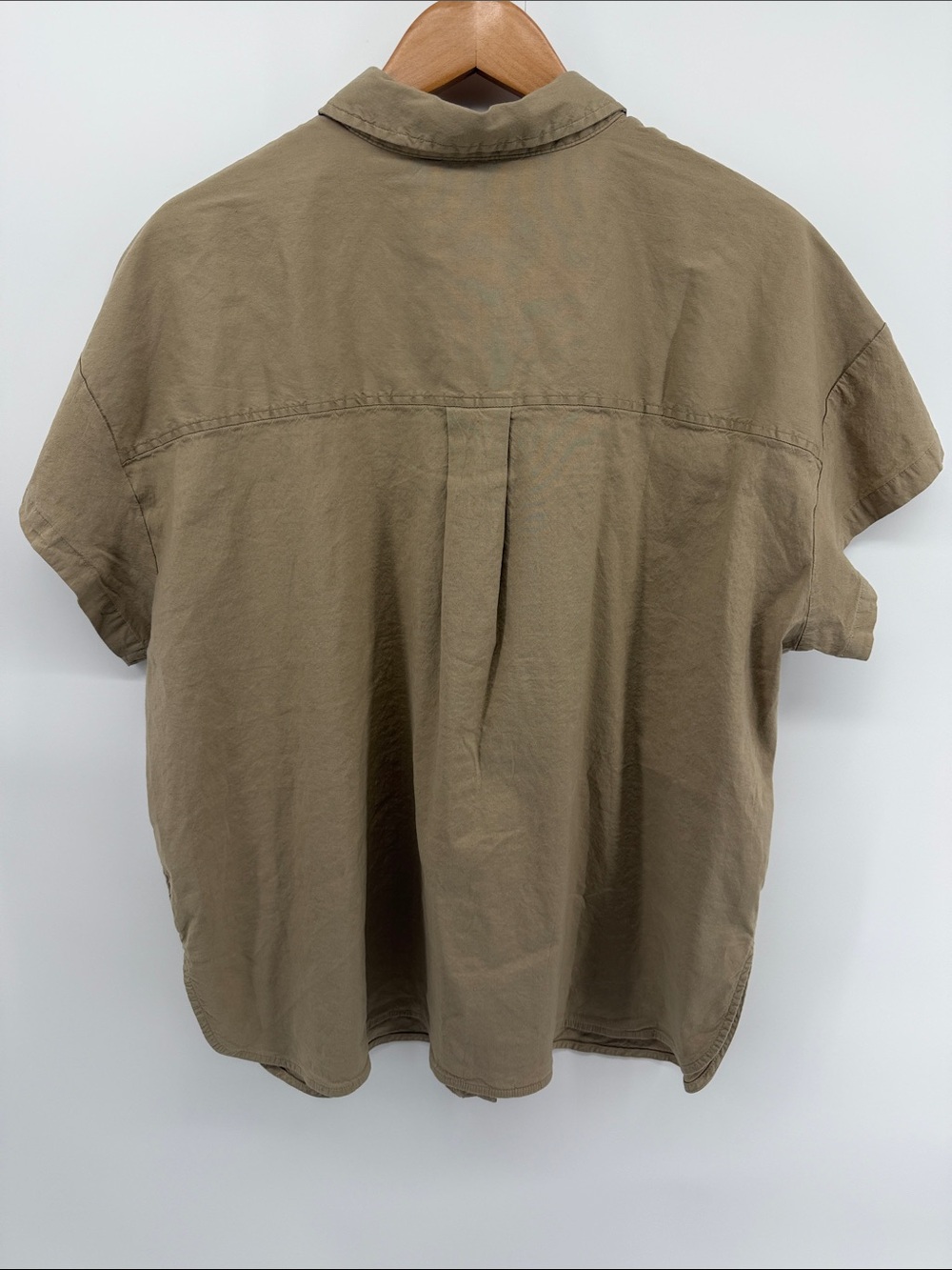 Athleta Paradise Oversized Short Sleeve Top in Tan M A17 - Picture 3 of 7